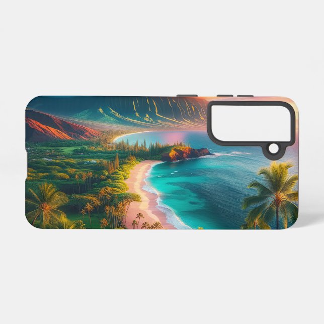 Tropical Maui Island paradise!  Samsung Galaxy S21 Case (Back Horizontal)