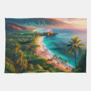 Tropical Maui Island Paradise Tea Towel