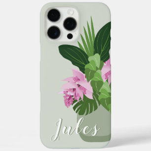 Tropical Medinilla Pink Flower in Green Vase Name iPhone 16 Pro Max Case