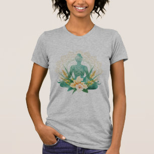 Tropical Meditation Yoga Woman T-Shirt Design