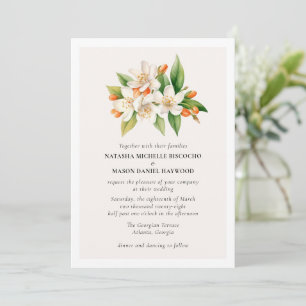 Tropical Mediterranean Watercolor Wedding Invitation