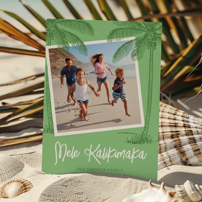 Tropical Mele Kalikimaka Christmas Photo Holiday Card (Creator Uploaded)