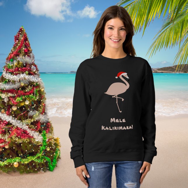 Tropical Mele Kalikimaka Flamingo Santa Sweatshirt (Creator Uploaded)