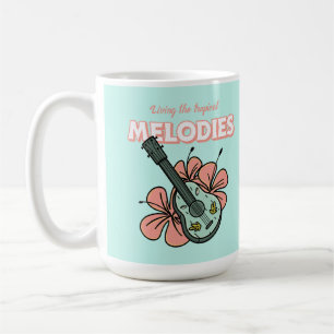 Tropical Melodies Ukulele Floral Art Coffee Mug