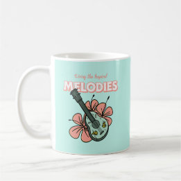 Tropical Melodies Ukulele Floral Art Coffee Mug