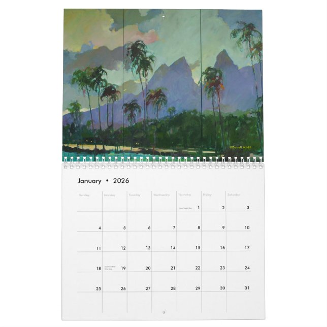 Tropical Melody, Darrell Hill Painting Calendar... Calendar (Jan 2026)