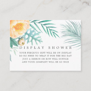 Tropical Mint Floral Baby Shower Display Shower Enclosure Card