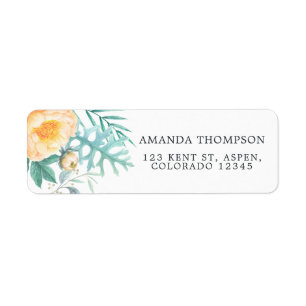 Tropical Mint Floral Return Address Label