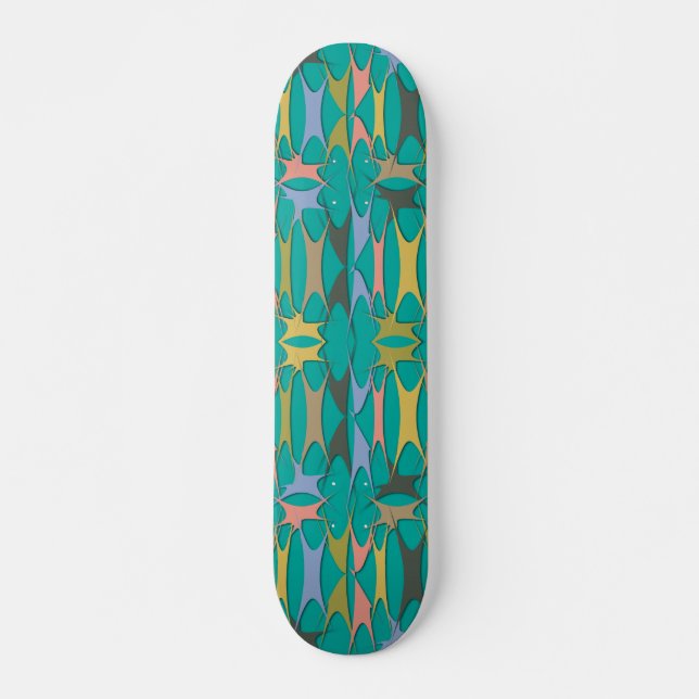 Tropical Mirage Pattern Skateboard (Front)
