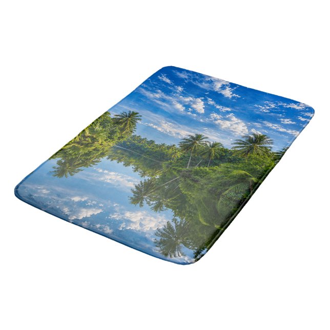 Tropical Mirror River Reflections  Bath Mat (Angled)