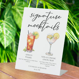 Tropical Mocktails Menu Arnold Palmer Lemon Drop Pedestal Sign