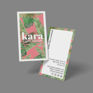 Tropical Modern Boutique Salon Designer Pink Business Card