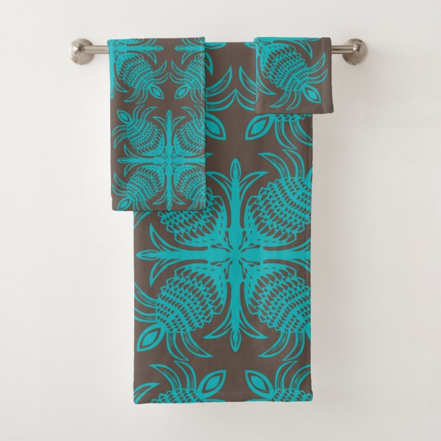 tropical modern contemporary hawaiian quilt bath t bath towel set (Insitu)