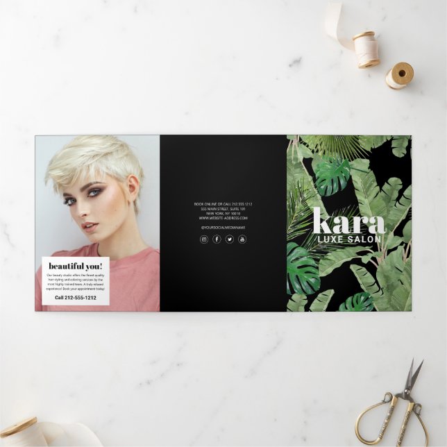 Tropical Modern Salon Designer Black Brochure (Outside)