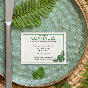 Tropical Modern Wedding After Party Card
