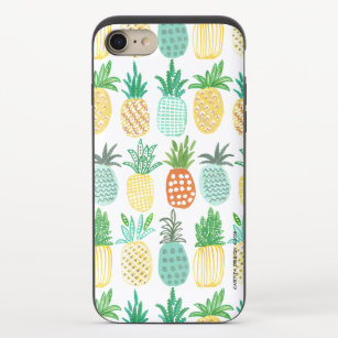 Tropical Modern Yellow Pineapple pattern Summer iPhone 8/7 Slider Case