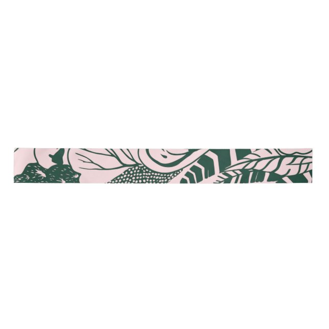 Tropical Modernism Floral Ribbon 03 Satin Ribbon (Front)