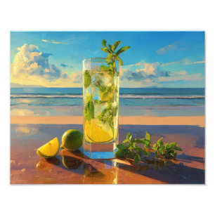 Tropical Mojito Sunset Beach Refreshment Photo Print