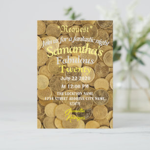 Tropical Money  Birthday  Invitation