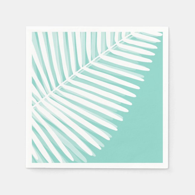 Tropical monochrome palm leaf napkin (Front)