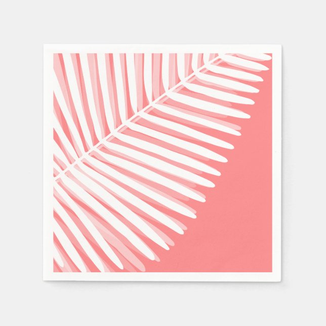 Tropical monochrome palm leave napkin (Front)