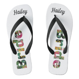 Tropical Monogram Bride Thongs