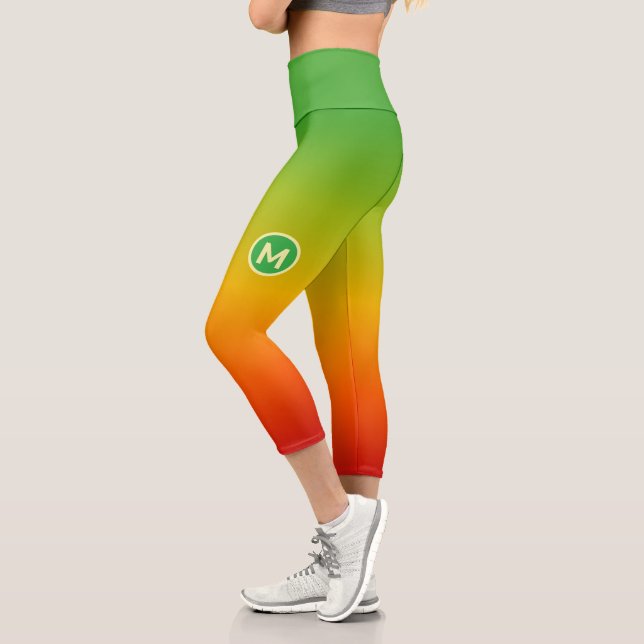 Tropical Monogram Capri Leggings (Left)