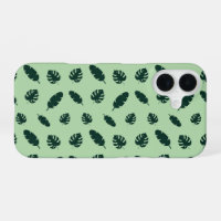 Tropical Monstera and Palm Leaves Seamless Pattern