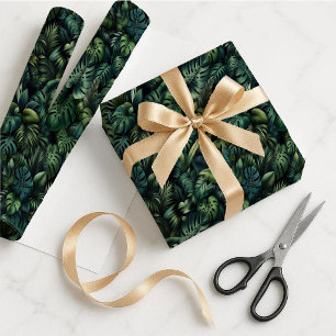 Tropical Monstera Botanical Green Gift Wrap Paper