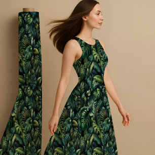 Tropical Monstera Botanical Green Jungle Printed Fabric