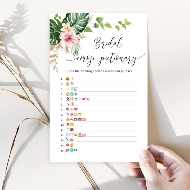 Tropical monstera bridal shower emoji pictionary (Creator Uploaded)