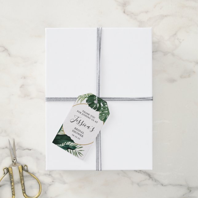 Tropical Monstera Bridal Shower Favour Tag (With Twine)