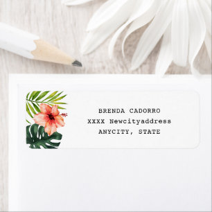 Tropical Monstera Bridal Shower Return Address Label