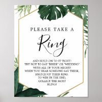 Tropical Monstera Bridal Shower Ring Game