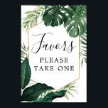 Tropical Monstera Favors Sign<br><div class="desc">This favors sign is perfect to display on your favor table!</div>