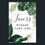 Tropical Monstera Favors Sign<br><div class="desc">This favors sign is perfect to display on your favor table!</div>