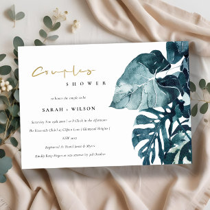 Tropical Monstera Foliage Couples Shower Invite