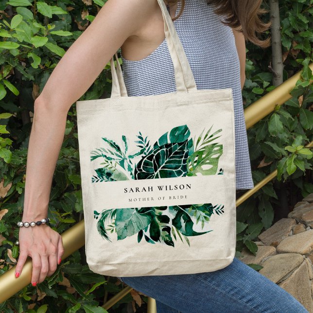 Tropical Monstera Green Foliage Mother Of Bride Tote Bag (Creator Uploaded)