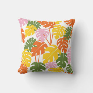 Tropical Monstera Leaf Design Cushion