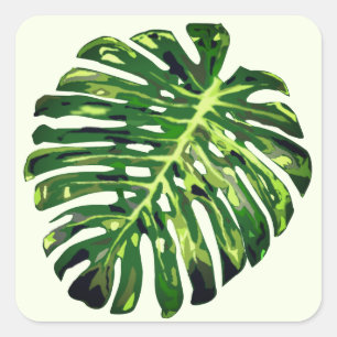Tropical Monstera Leaf - Exotic Square Sticker