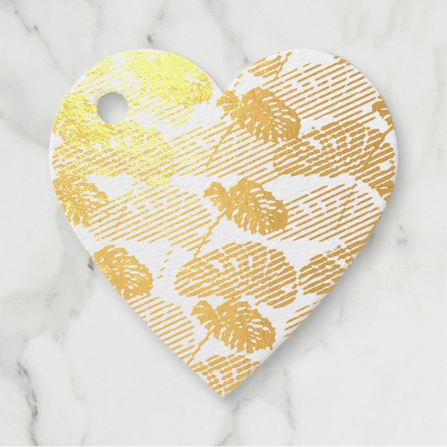 Tropical Monstera Leaf Favour Tags (Front)