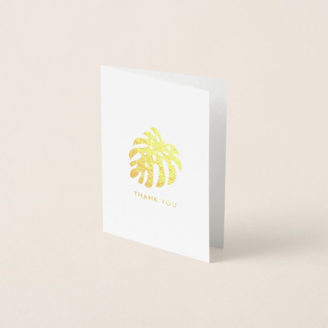 Tropical Monstera Leaf Foil Card (Front)