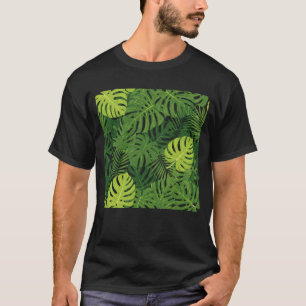 Tropical Monstera Leaf Pattern Botanical Graphic T-Shirt