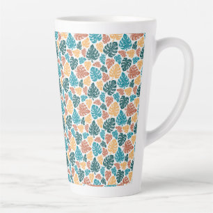 Tropical Monstera Leaf Pattern – Colourful Nature Latte Mug