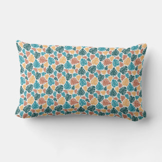 Tropical Monstera Leaf Pattern – Colourful Nature Lumbar Cushion