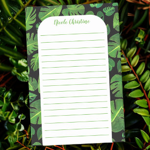 Tropical Monstera Leaf Pattern CUSTOMIZED Lined Post-it Notes