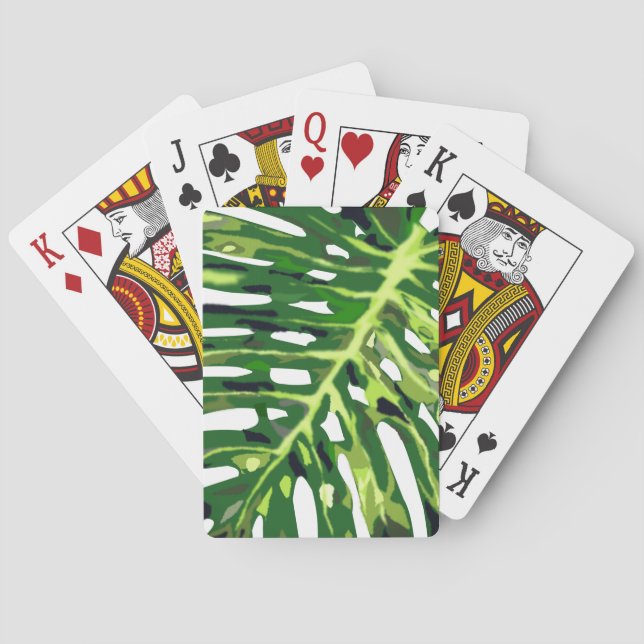 Tropical Monstera Leaf - Playing Cards (Back)