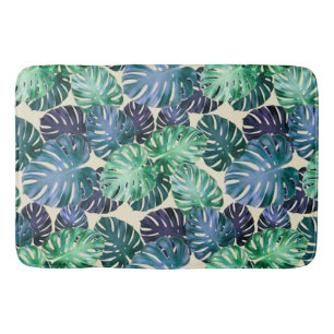 Tropical Monstera Leaves Bath Mat