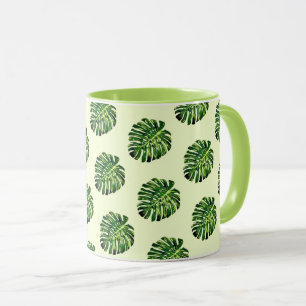 Tropical Monstera Leaves - Exotic - Drawing Mug
