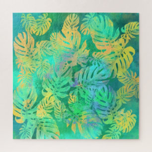 Tropical Monstera Leaves - Exotic Jigsaw Puzzle